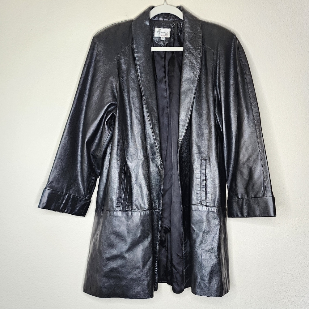 Vintage Romano by Red Kid Black Leather Jacket M - Picture 1 of 5